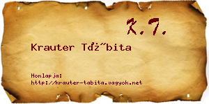 Krauter Tábita névjegykártya